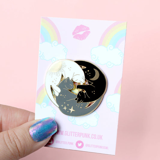 Trio of Celestial Cats Enamel Pin