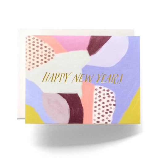 Abstract Pastels Happy New Year Card