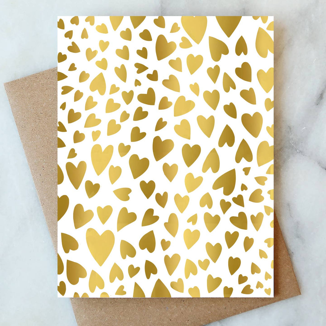 Foil Gold Hearts Card