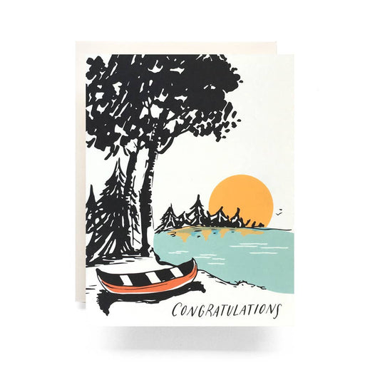 Sunset Canoe Congratulations Card