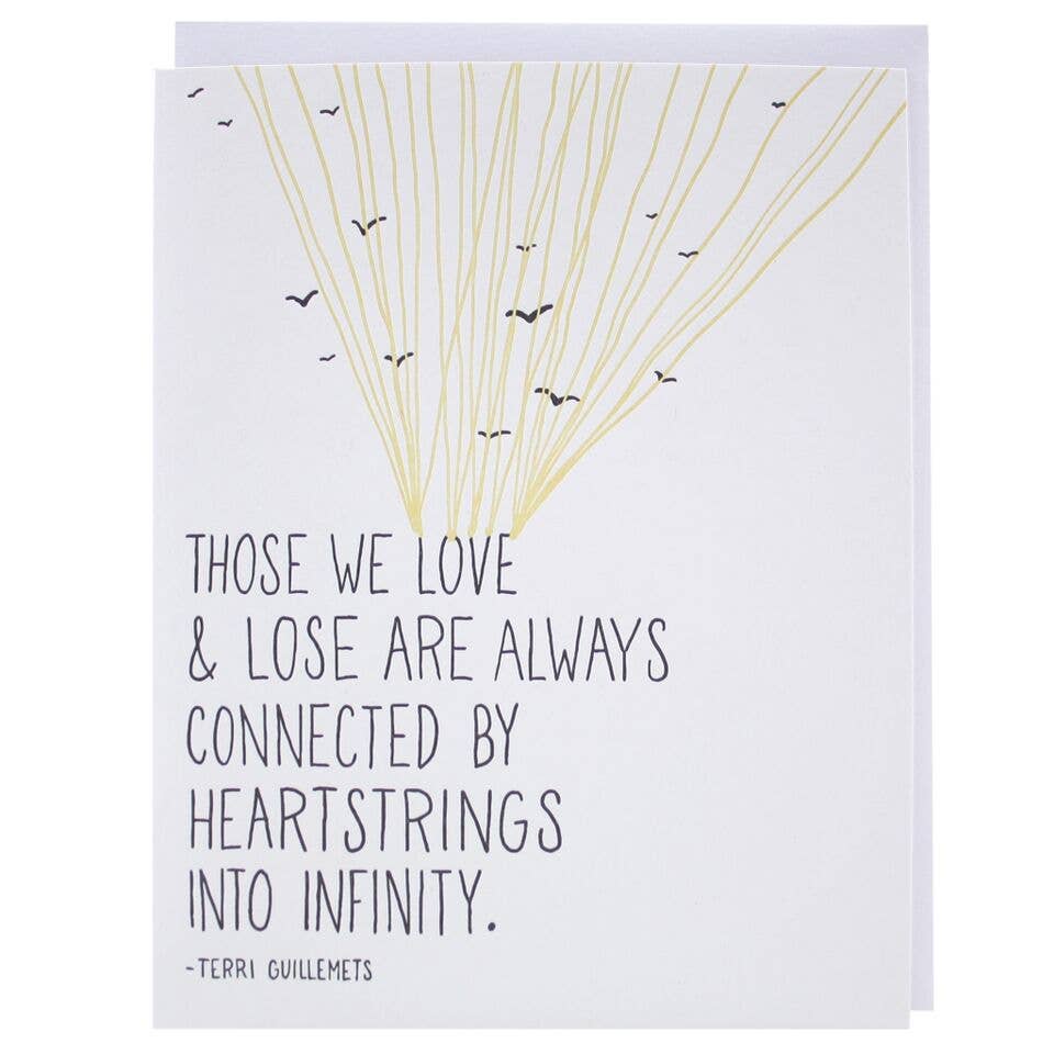 Heartstrings Into Infinity Guillemets Quote Sympathy Card
