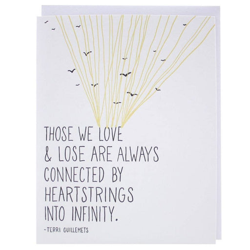 Heartstrings Into Infinity Guillemets Quote Sympathy Card