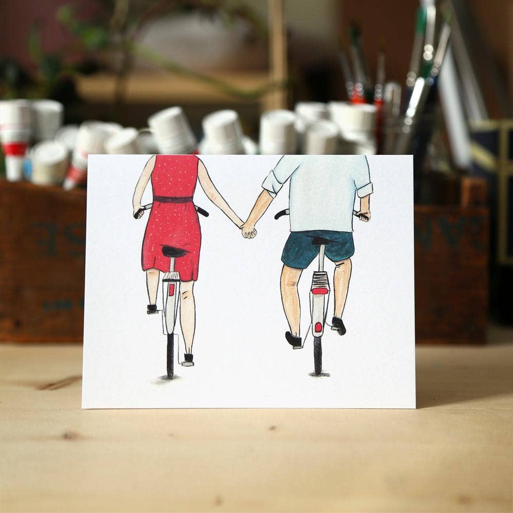 Couple in Love Bikes Card
