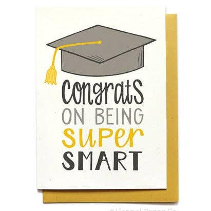 Congrats on Being Super Smart Grad Cap Card