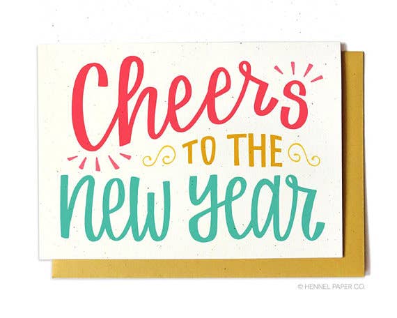 Colorful Cheers To The New Year Card