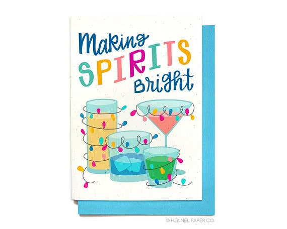 Making Spirits Bright Cocktail Lights Card