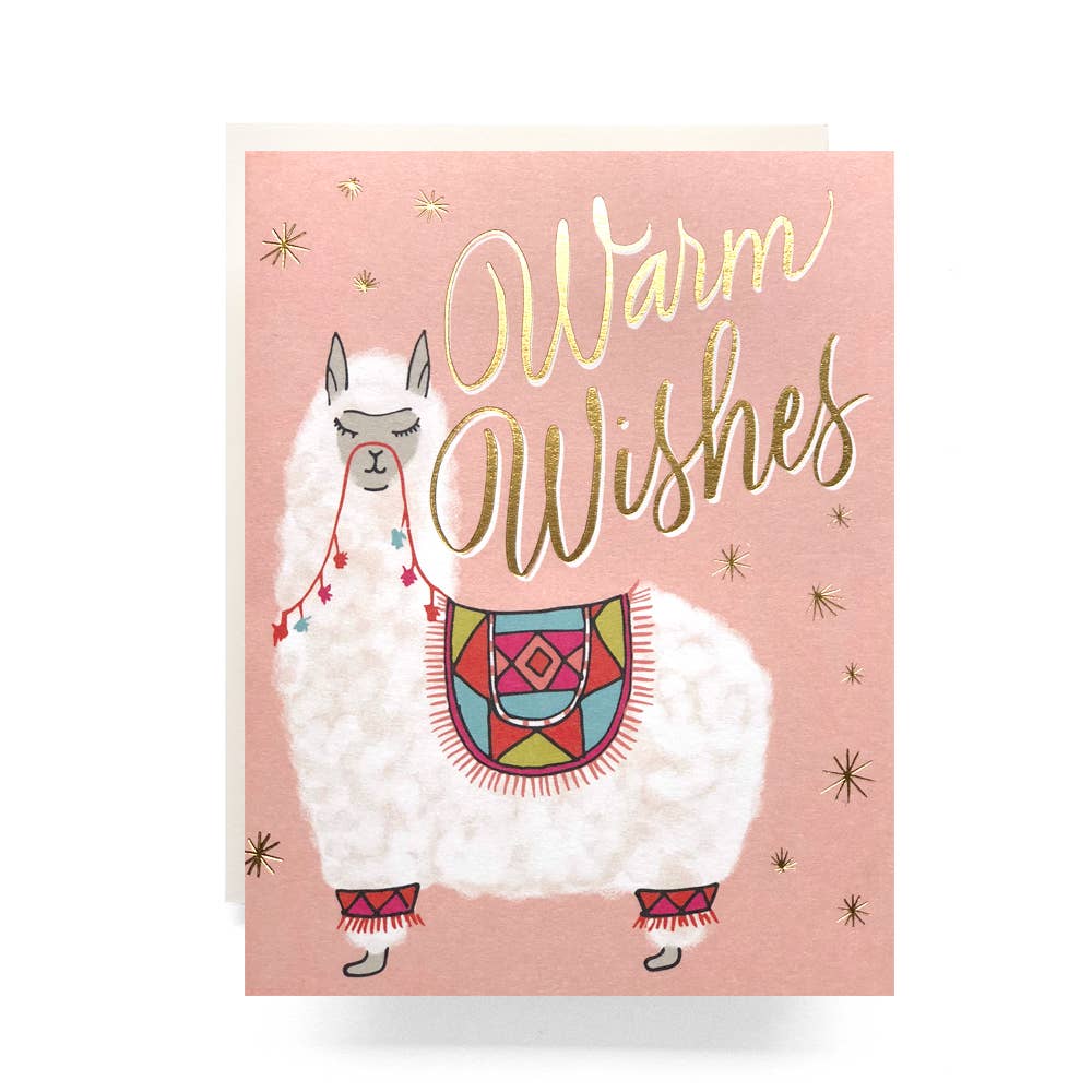 Alpaca Warm Wishes Holiday Card