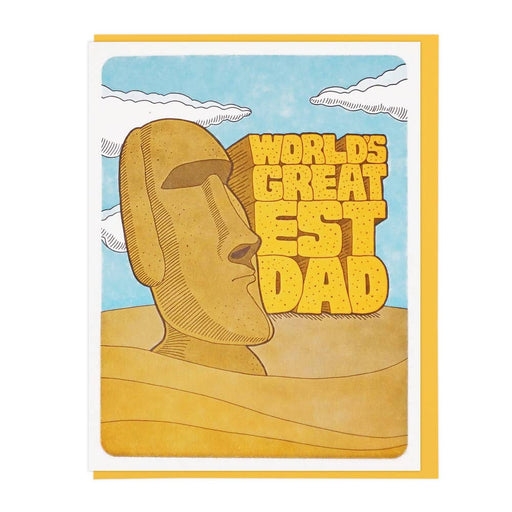 Worlds Greatest Dad Moai Statue Card