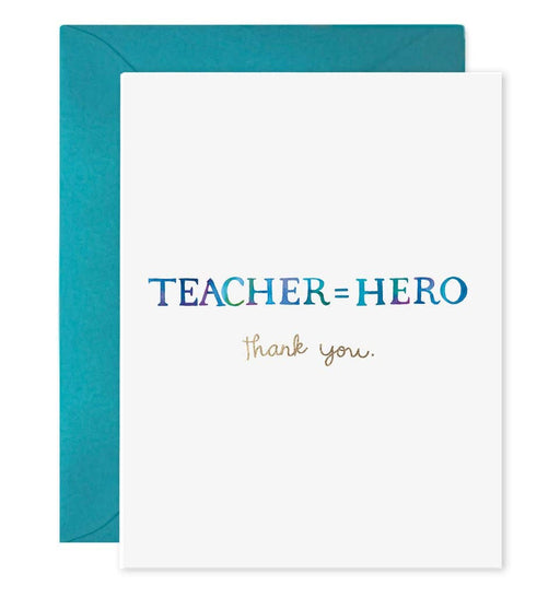 Teacher Equals Hero Thank You Card