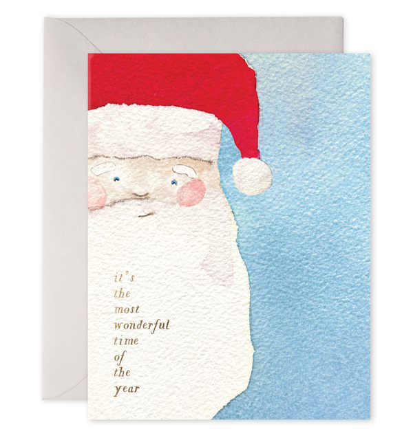 Vintage Santa Most Wonderful Time of Year Card
