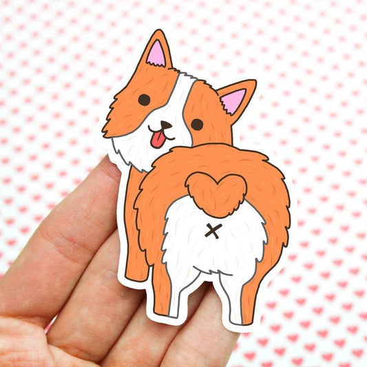 Corgi Heart Butt Vinyl Sticker