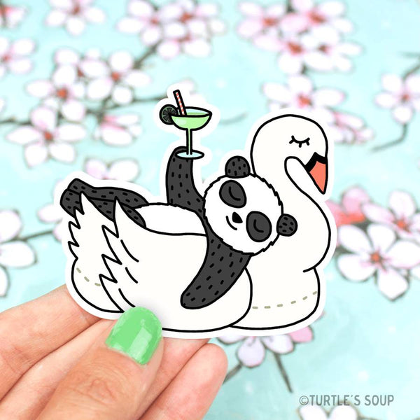 Pool Float Swan & Panda Vinyl Sticker