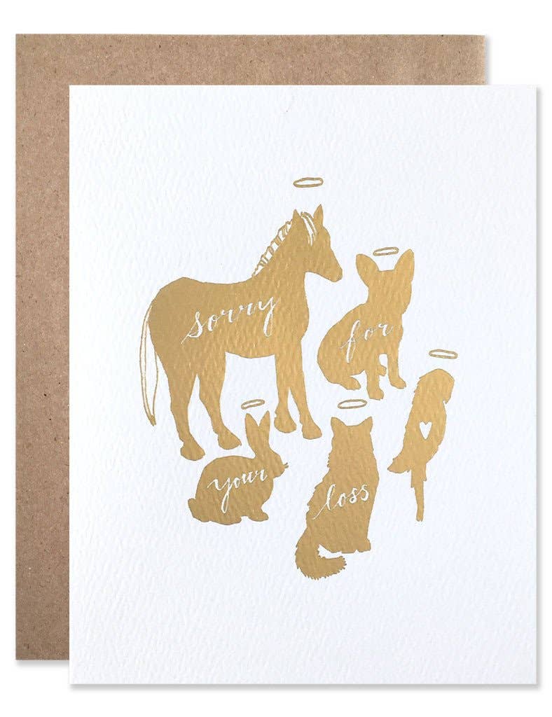 Gold Pet Sorry for Your Loss Sympathy Card