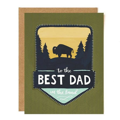 Best Dad in the Land Bison Patch Card