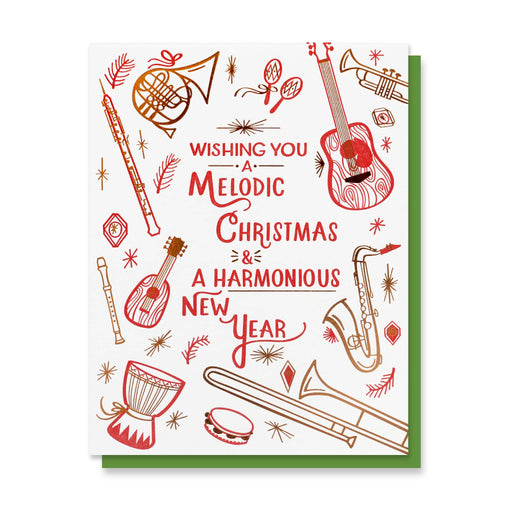 Wishing You Melodic Christmas Harmonious New Year Card