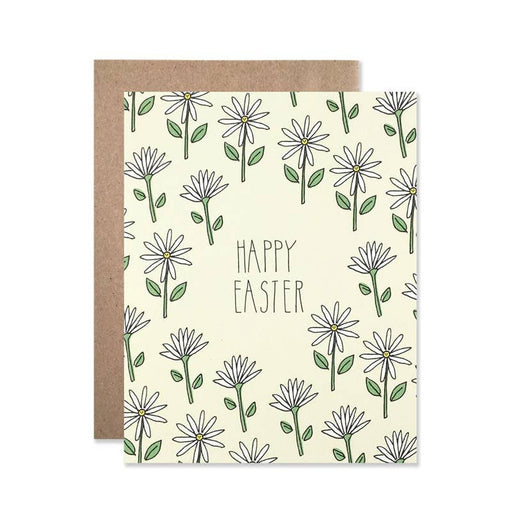 Happy Easter White Flowers Card