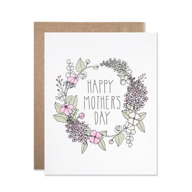 Mothers Day Wreath Florals Card