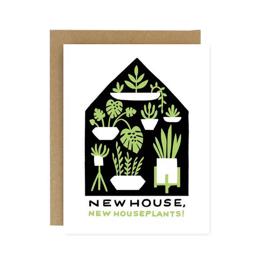 Black & Green New House New Houseplants Card