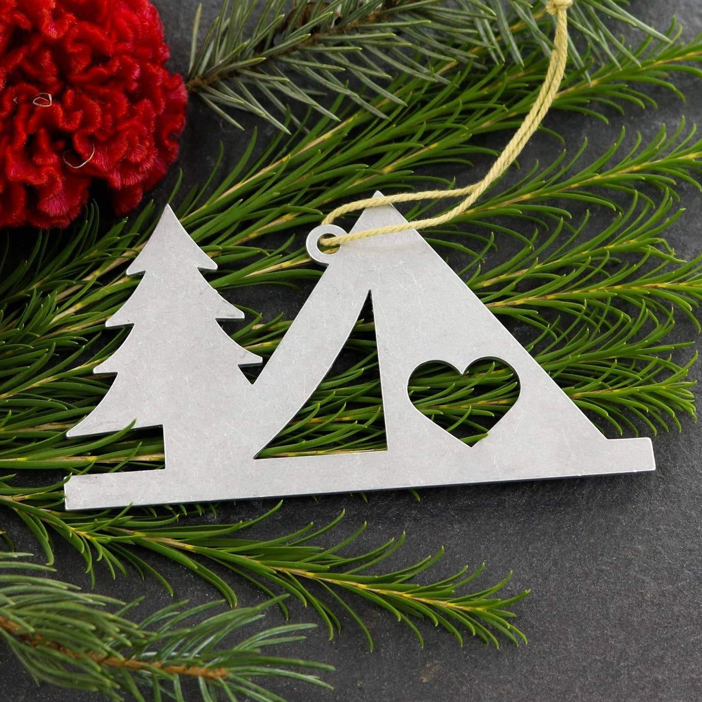 Camping Tent Metal Ornament