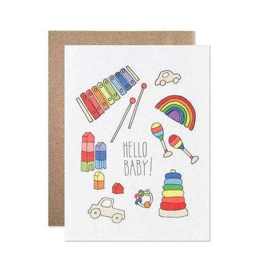 Hello Baby Rainbow Items Card