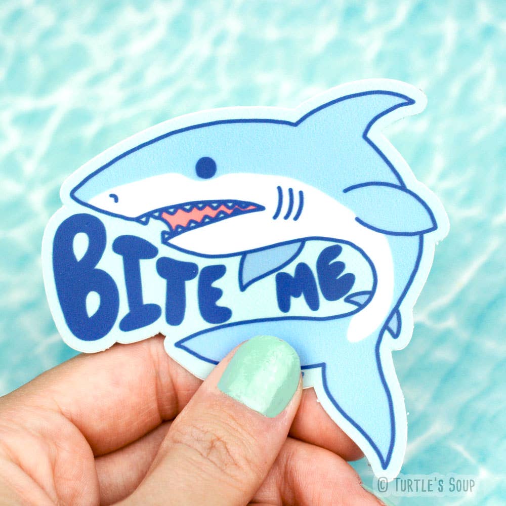 Bite Me Shark Vinyl Sticker