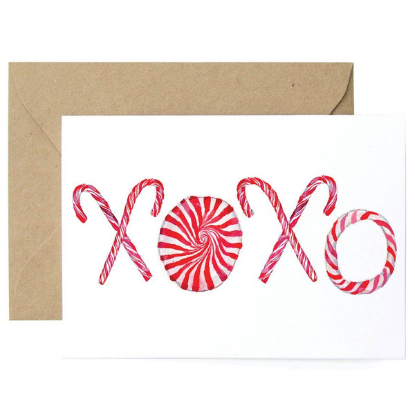 Candy Canes XOXO Holiday Card