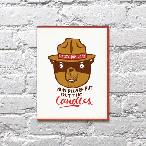 Smokey Bear Please Put Out The Candles Birthday Card