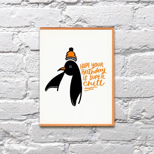 Super Chill Penguin Birthday Card