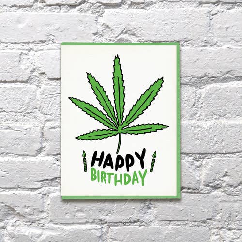 Pot Leaf Weed Birthday Card