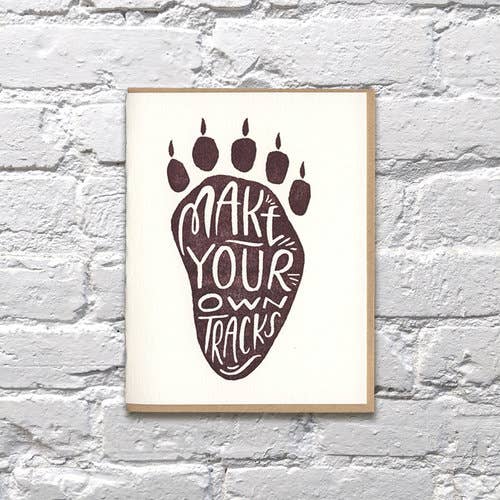 Make Your Own Tracks Paw Print Card