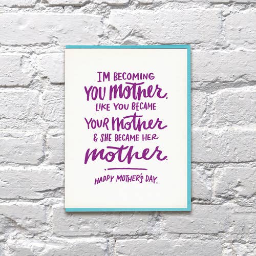 Becoming Like You Mothers Day Card