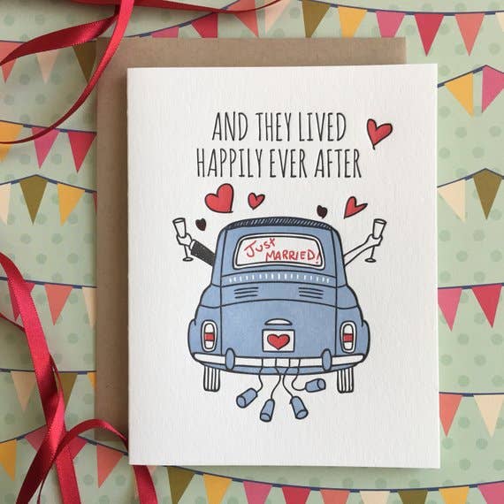 They Lived Happily Ever After Bride & Groom Card