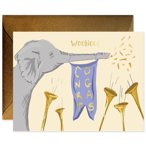 Woohoo Congrats Elephant Card