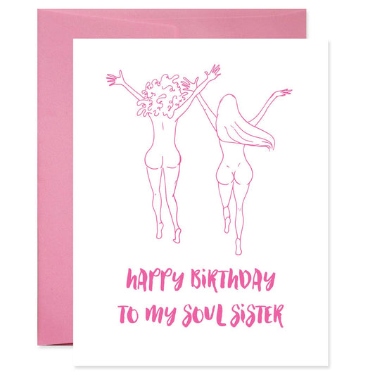 Soul Sister Naked Birthday Card