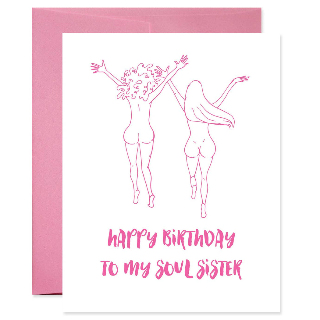 Soul Sister Naked Birthday Card