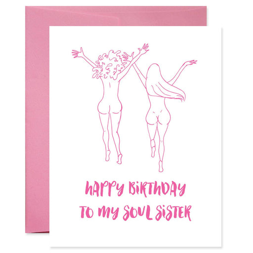 Soul Sister Naked Birthday Card