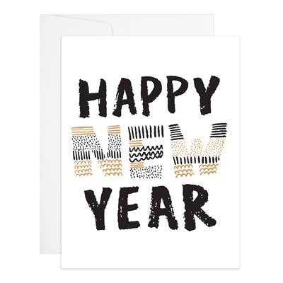 Patterned Happy New Year Card