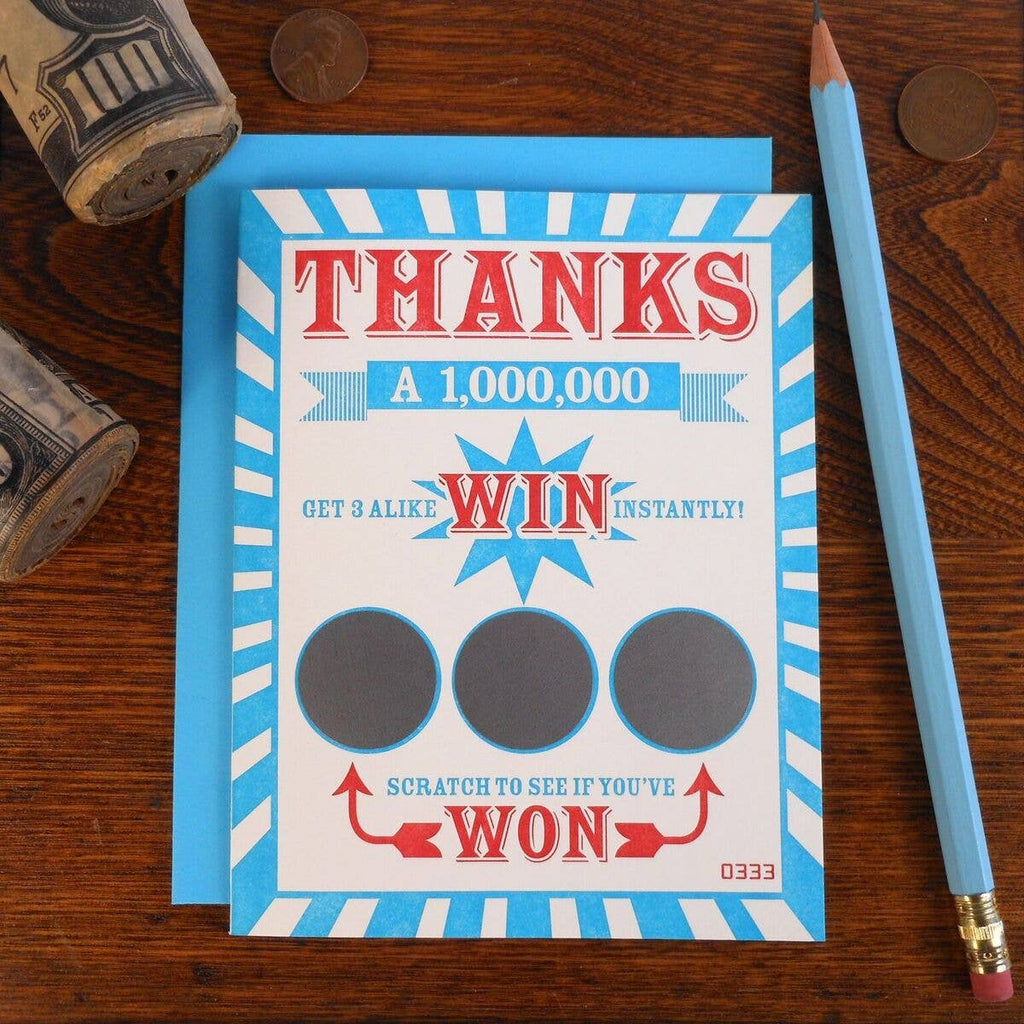 Thanks Scratch Off Win Instantly Ticket Card — Marrygrams
