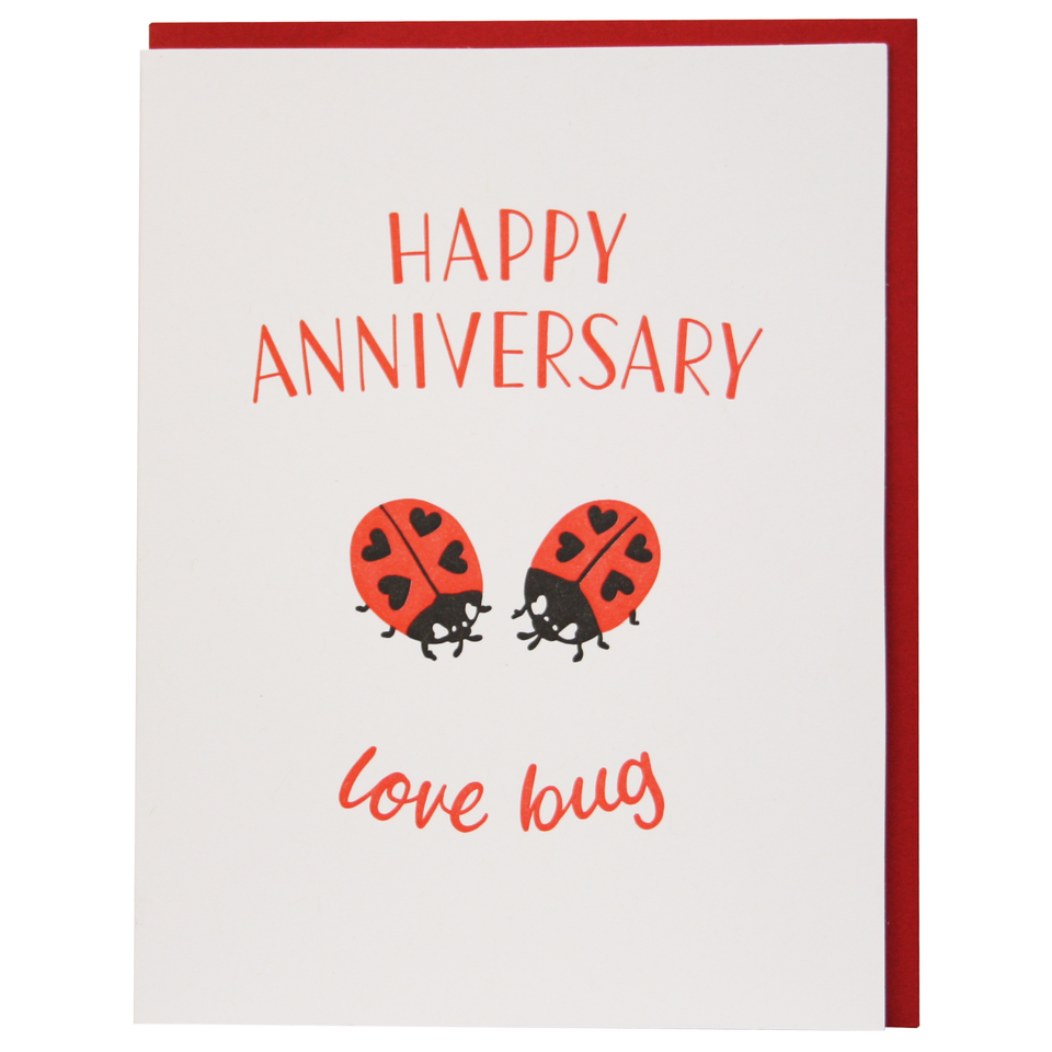 Love Bug Anniversary Ladybugs Card