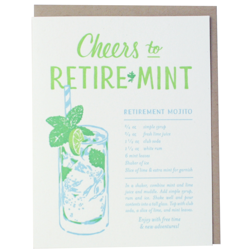 Mojito Recipe Cheers Retire Mint Card