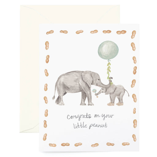 Elephant Congrats on Your Little Peanut Baby Card