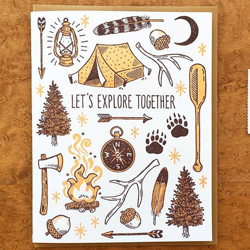 Lets Explore Together Camping Card