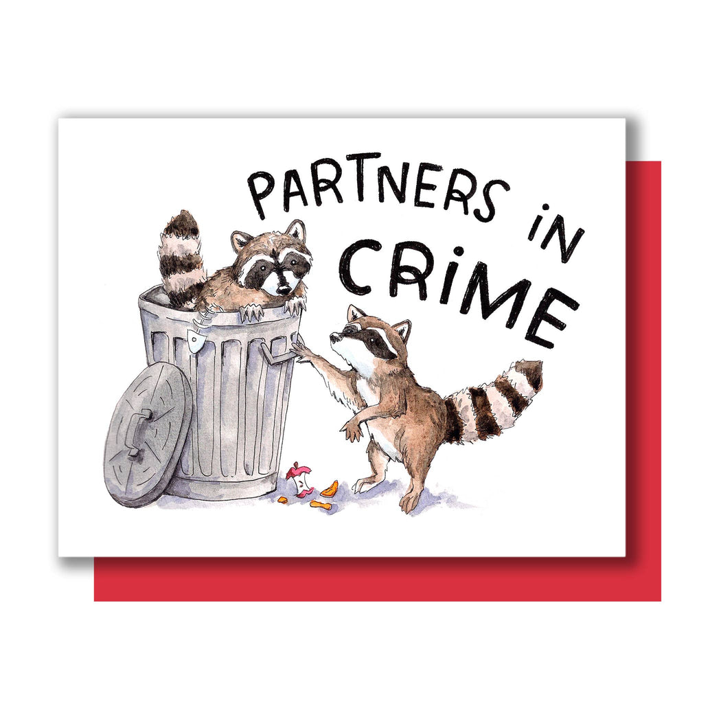 Partners in Crime Raccoons Card