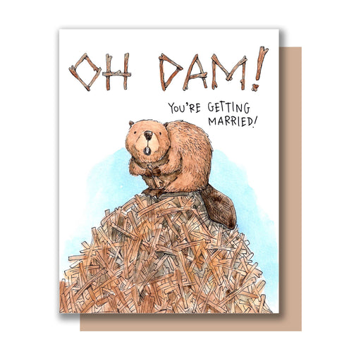 Oh Dam Getting Married Beaver Card