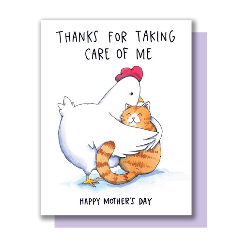 Thanks for Taking Care of Me Chicken Mother's Day Card