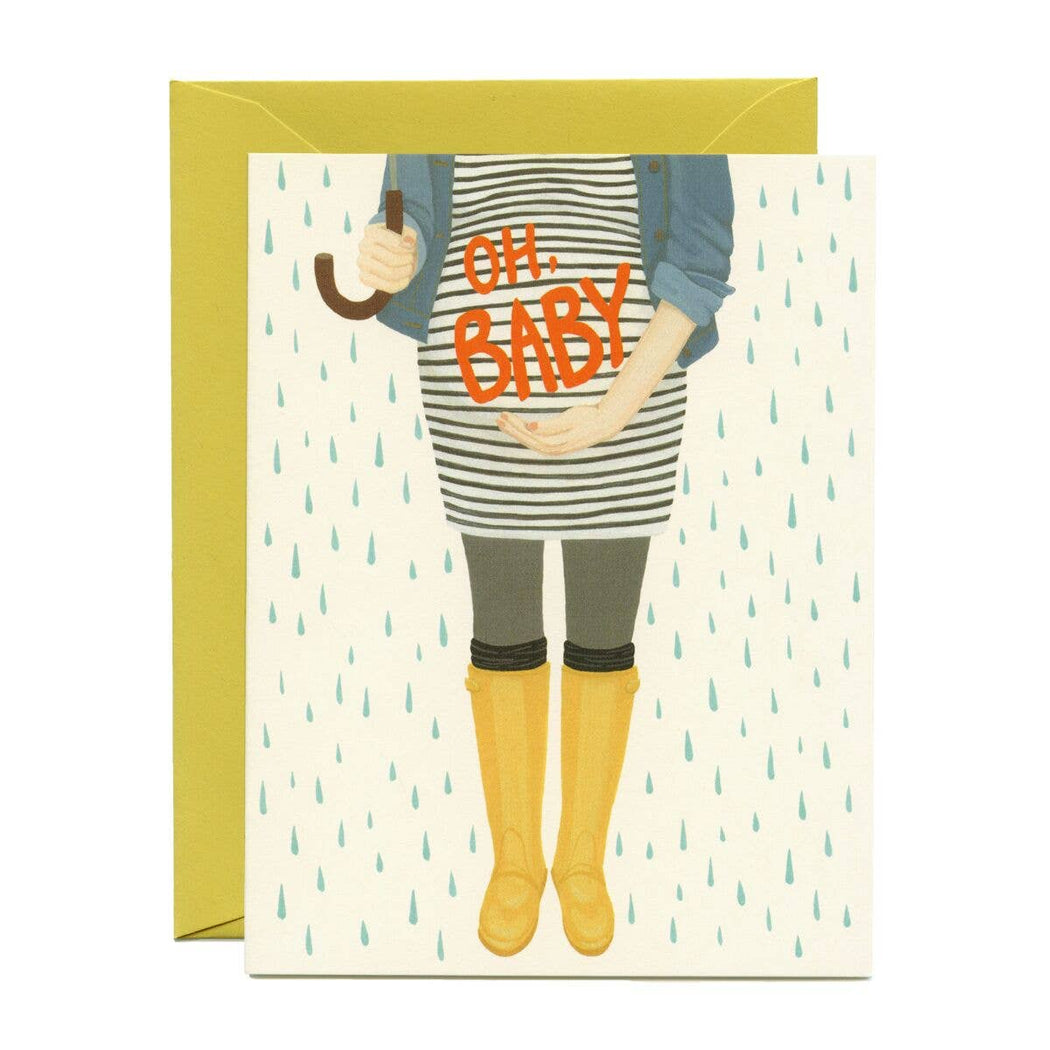 Oh Baby Rainboots Shower Card