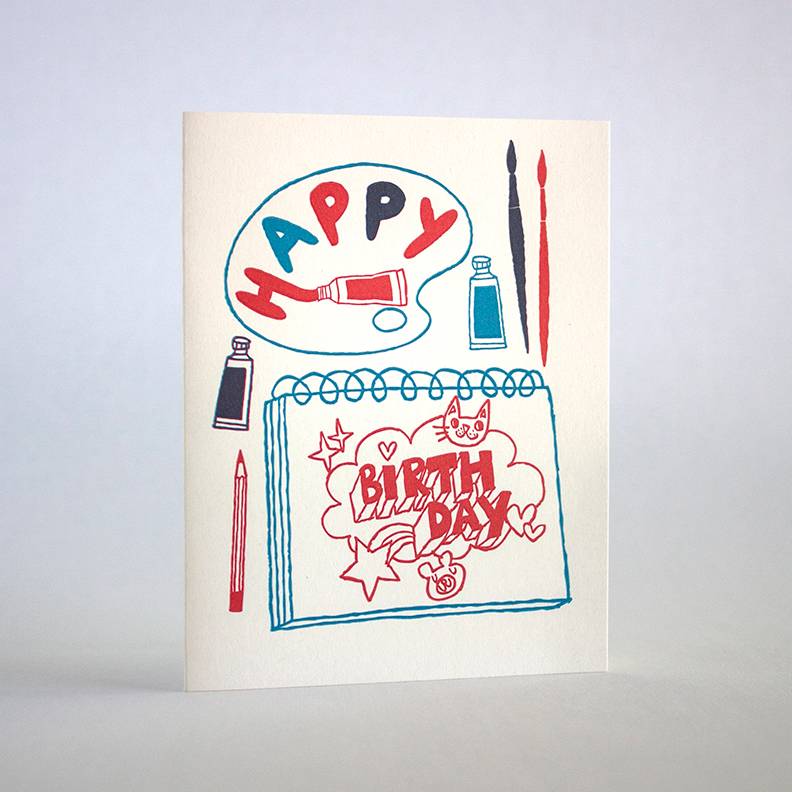Artsy Birthday Letterpress Greeting Card