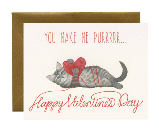 Kitten You Make Me Purr Valentines Day Card