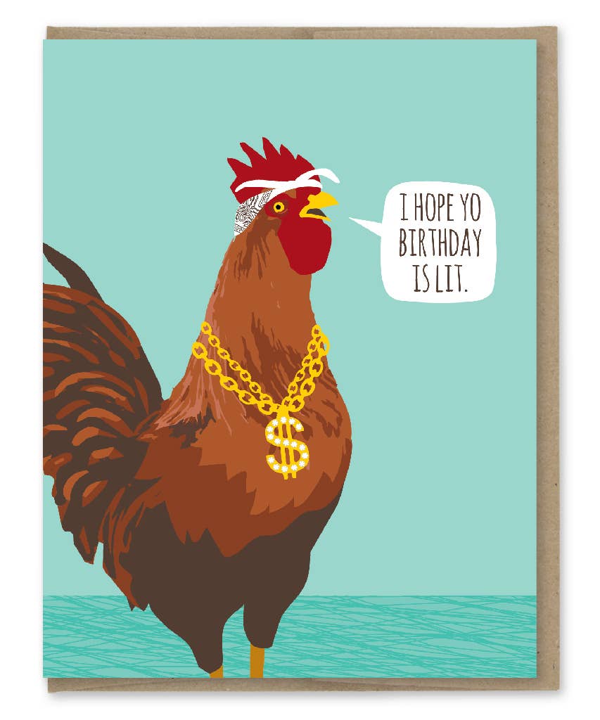 Rooster Hope Birthday is Lit Card