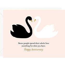 Searching Swan Anniversary Card